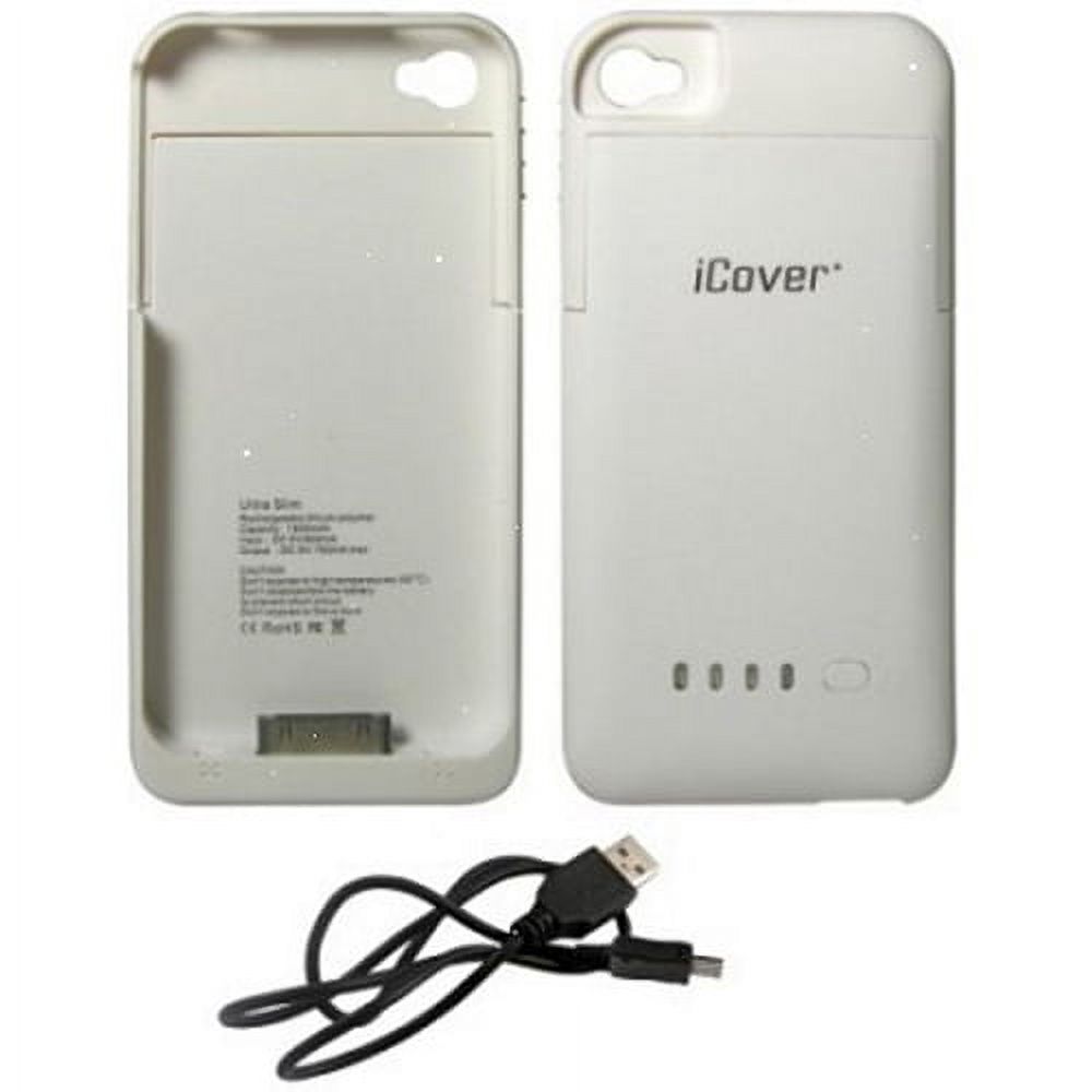 iCover iPhone 4/4S Rubberized Protective 1900mAh Battery Case - White - image 1 of 1