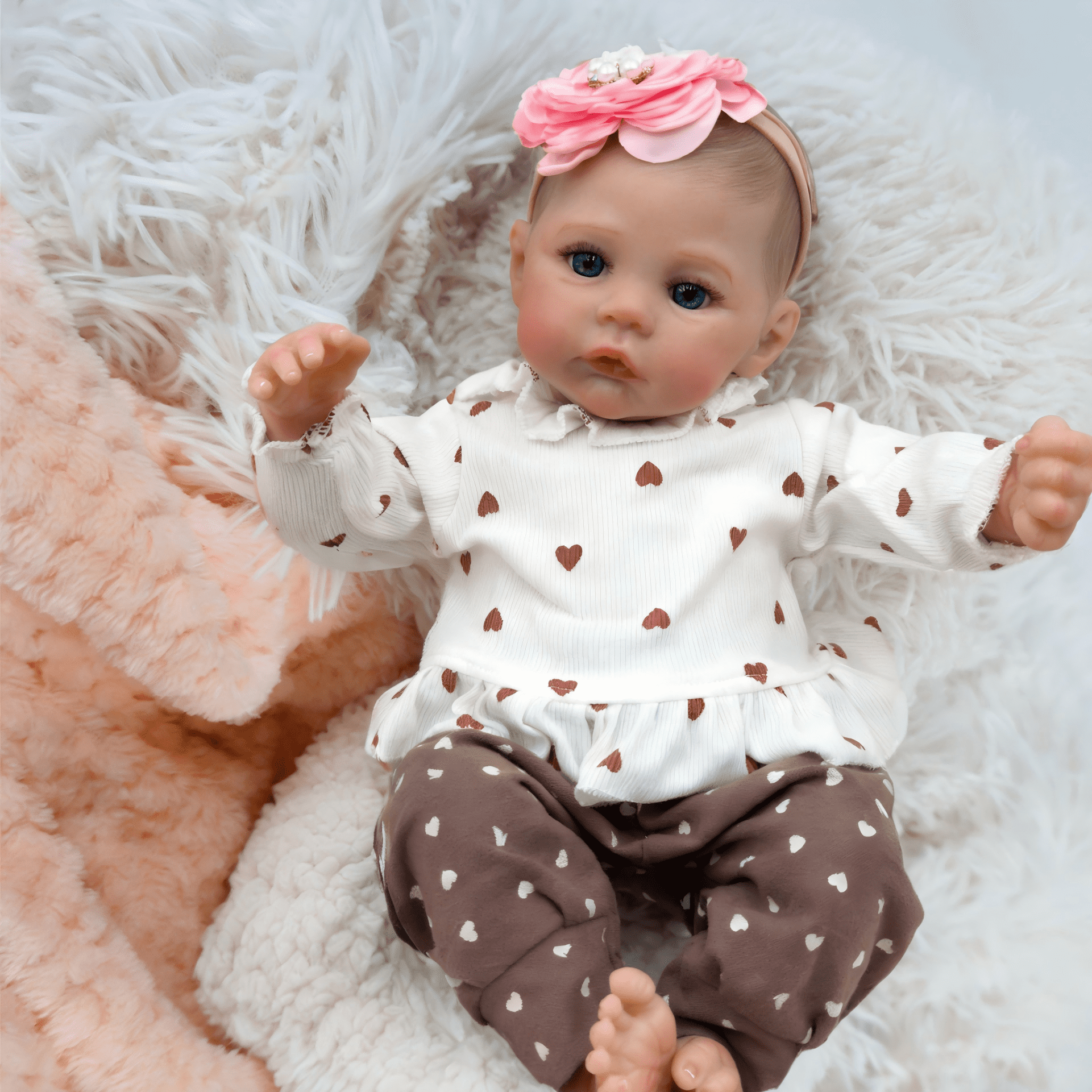 iCradle 18 Inch 45 cm Lovely Reborn Baby Dolls Girl Realistic Newborn Babies Dolls Real Life Baby Dolls Handmade Blue Eyes Painted Hair Xmas Gift for Kids 3+