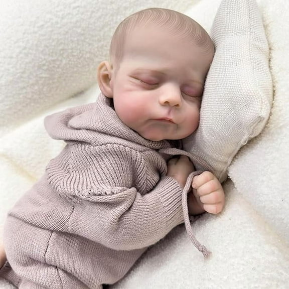 iCradle 20 Inch Lifelike Reborn Baby Dolls Realistic Newborn Baies Eric Soft Cloth Body Painted Hair Adorable Real Life Sleeping Baby Doll Birthday Gift for Kids Age 3+