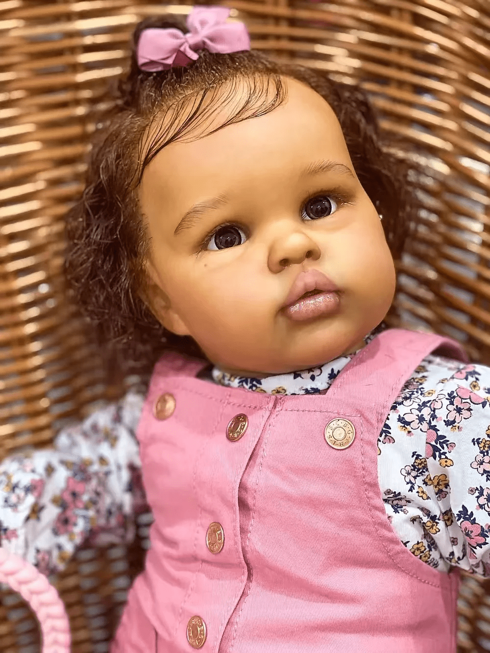 iCradle 24 inch 60cm Lovely Reborn Baby Dolls Girl Reborn Toddler Realistic Looking Lifelike Baby Doll Soft Cloth Body Newborn Toddler Dolls Rooted Hair Xmas Gift for Kids Girs