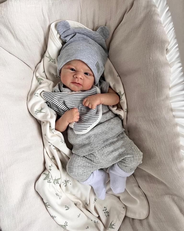 iCradle Adorable Lifelike Reborn Baby Dolls 18 Inch 46 cm Cuddly Newborn Babies Handmade Cloth Body Painted Hair Xmas Birthday Gift for Kids 3+