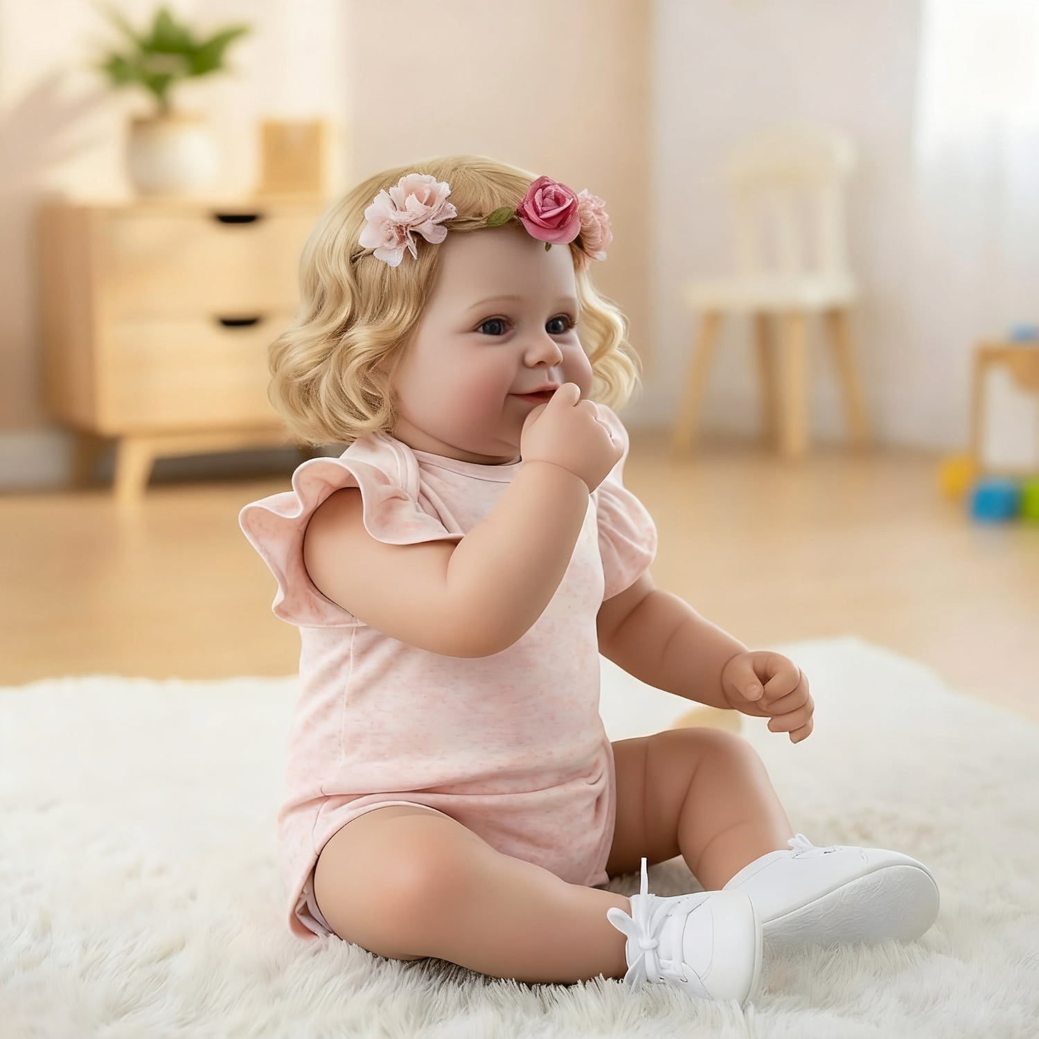 iCradle Adorable Lifelike Reborn Baby Dolls 19 inches 48 cm Realistic Lovely Newborn Baby Dolls Real Life Cloth Body Doll Gift for Kids Age 3+