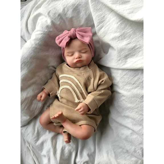 iCradle Adorable Realistic 19 Inches Baby Dolls Girl Lifelike Babies Soft Cloth Body Doll Toys for Age 3+