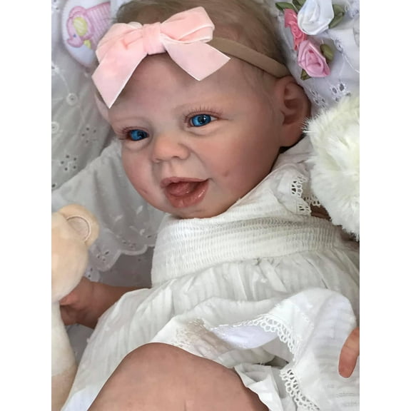 iCradle Adorable Realistic Reborn Baby Dolls Girl 22 inch Lifelike Lovely Newborn Babies Handmade Real Soft Cloth Body Blue Eyes