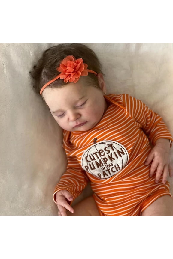 Cuddly Sleeping Lifelike Reborn Baby Dolls Girl 18 Inch Realistic Adorable Newborn Babies Preemie Handmade Soft Cloth Body Rooted Hair Gift Set