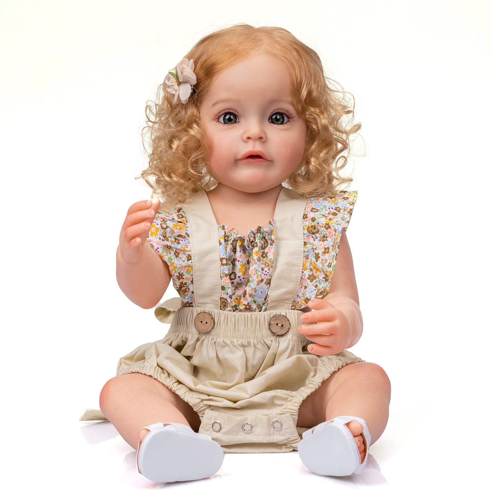 iCradle Lifelike Lovely Reborn Baby Dolls Girl 22 inches 55 cm Soft Full Body Vinyl Realistic Newborn Baby Dolls Real Life Adorable Girl Toys for Kids Age 3+ Xmas Birthday Gift