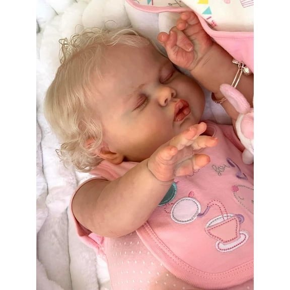 iCradle Lifelike Reborn Baby Dolls 24 inch Handmade Realistic Toddler Dolls Girl Pickle Cloth Body Newborn Babies Rooted Hair With Clothes Set Kids Age 3+