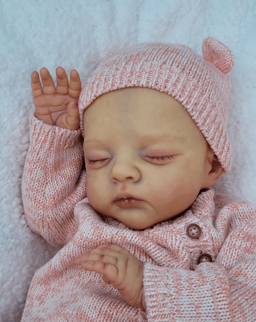 iCradle Lifelike Reborn Baby Dolls Girl 18 inches 45 cm Realistic Asleep Newborn Baby Dolls Girl Adorable Real Life Cloth Body Doll Gift for Kids Age 3+