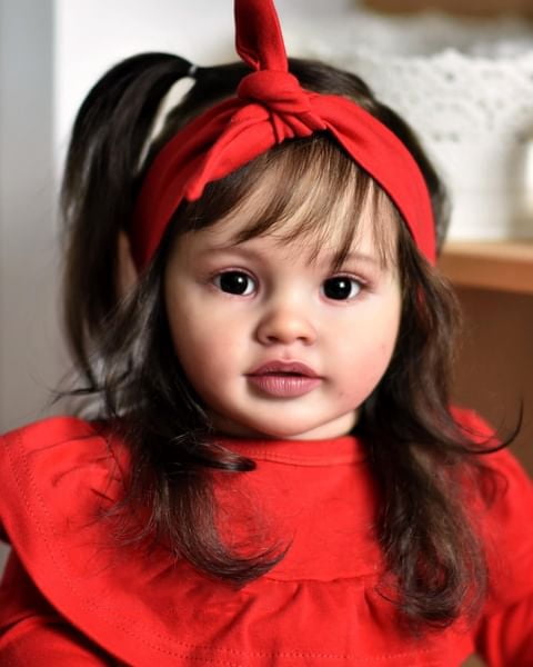 iCradle Lifelike Reborn Baby Dolls Girl - 26 inch Realistic Toddler Girl Brown Eyes Real Life Standing Bebe Toy Xmas Birthday Gift for Kids 3+
