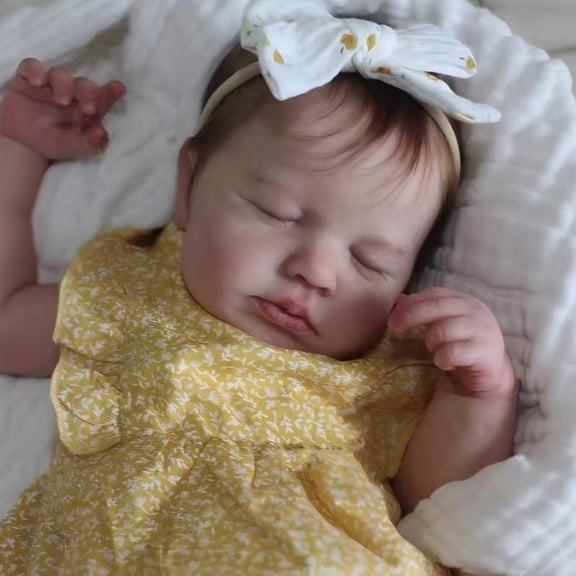 iCradle Lovely Lifelike Reborn Baby Dolls Girl Soft Full Body Vinyl Cuddly Asleep Realistic Newborn Babies Xmas Birthday Gift for Kids 3+