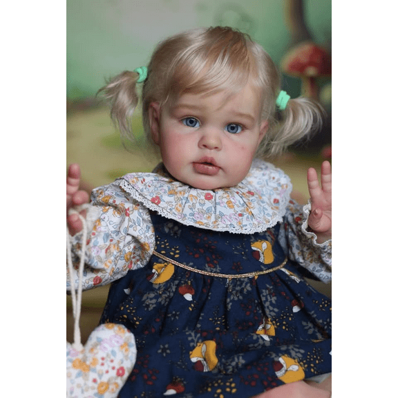 iCradle Lovely Lifelike Toddler Dolls Girl 24 inch Realistic Handmade Newborn Babies Doll Soft Cloth Body Rooted Hair Xmas&Birthday Gift for Kids 3+ Girls Boys