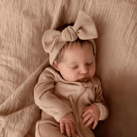 iCradle Lovely Reborn Baby Dolls 18 inch 46 cm Cuddly Sleeping Realistic Newborn Babies Soft Cloth Body Closed Eyes Khaki Suit Gift Set for Children 3+