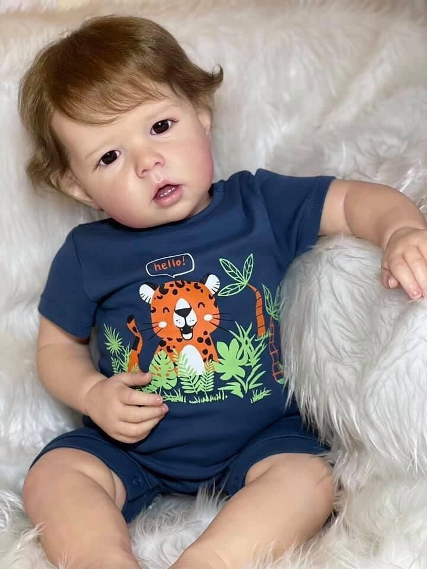 iCradle Lovely Reborn Baby Dolls Boys Adorable 19 inch 48cm Soft Full Body Vinyl Realistic Newborn Baby Doll Boy That Look Real Life Baby Dolls Toy for Kids Ages 3+