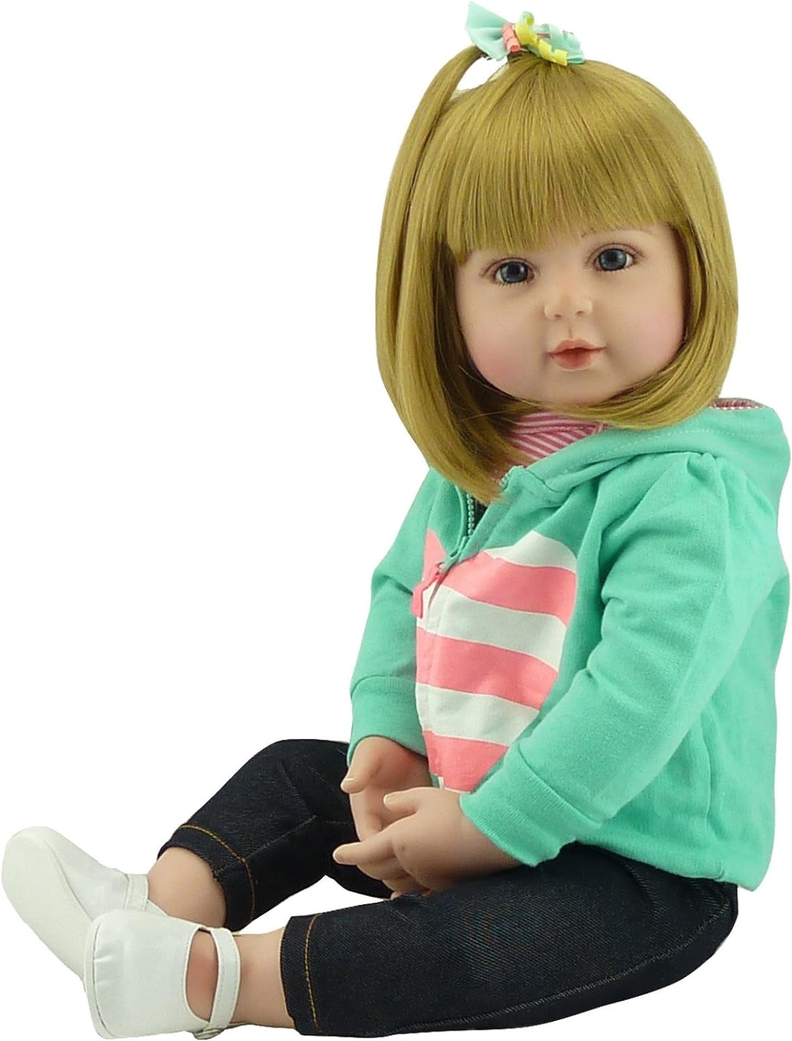 iCradle Reborn Baby Dolls Girl 18 Inch 45 cm Realistic Newborn Baby Doll Soft Cloth Body Real Life Baby Doll Xmas Gift Set for Kids Age 3+