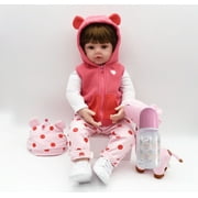 iCradle Reborn Baby Dolls Girl 18 Inch Realistic Newborn Baby Doll Cloth Body Vinyl Real Life Baby Doll Xmas Gift Set for Kids Age 3+
