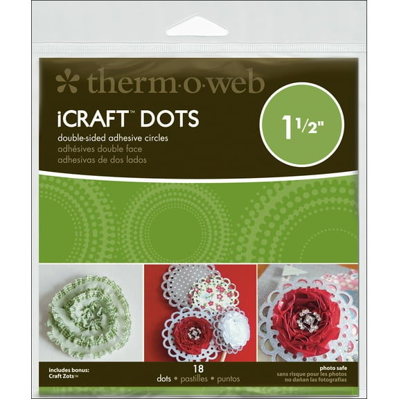 Thermoweb Icraft Adhesive Dots-1.5" Diameter 18/pkg