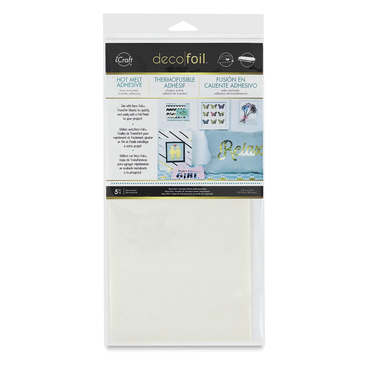 iCraft Deco Foil IronOn Transfer Sheet 5.5"X12" 5/Pkg