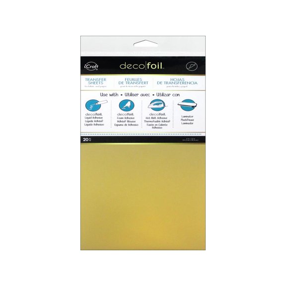 iCraft Deco Foil Transfer 6x12 Gold 20pc