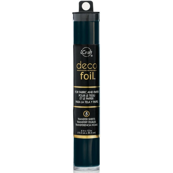 iCraft Deco Foil Transfer 6x12 Tube Black 5pc