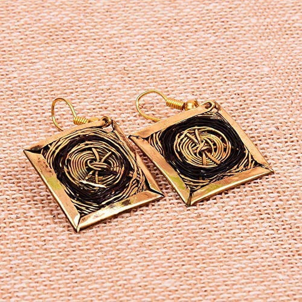 iCraftJewel Pain Relief Tibetan Copper Earrings Set Rectangular