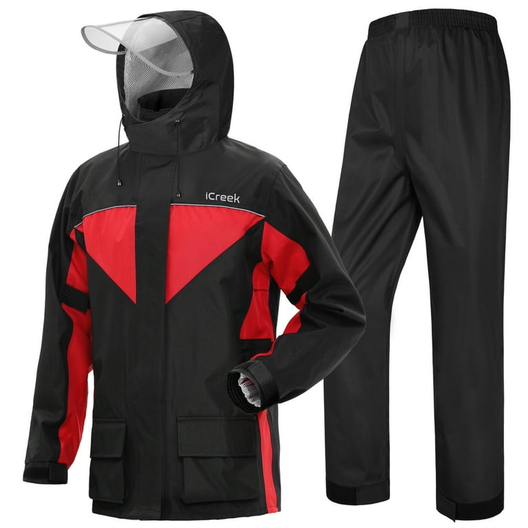 iCreek Motorcycle Rain Suits for Men Women Waterproof Anti-storm Raincoat  High Visibility Rain Gear for Cycling, Golf, Fishing,