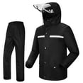 thumbnail image 1 of iCreek Rain Suit Jacket & Trouser Suit Raincoat for Men & Women Outdoor All-Sport Waterproof Breathable Anti-storm (L,Black), 1 of 7