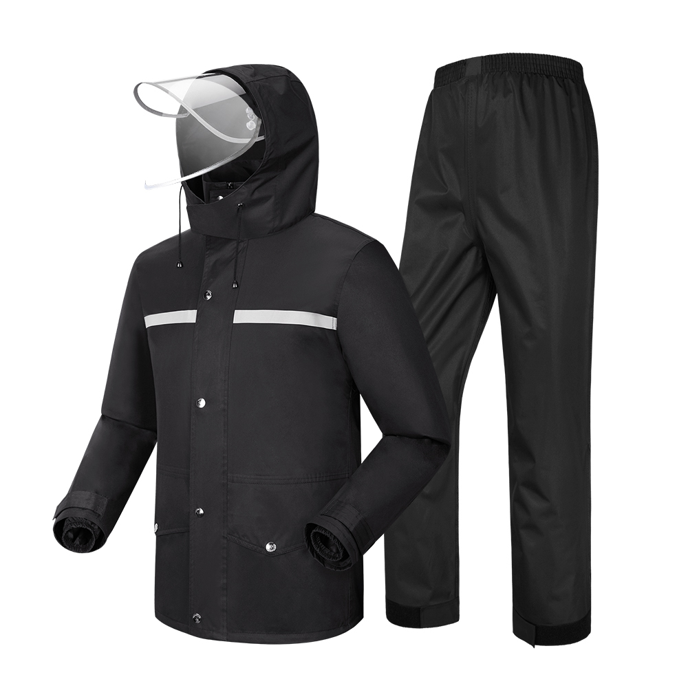 Tuff Grip 3 Piece Overall Pants and Jacket Rain Suit with Hood (Men ...