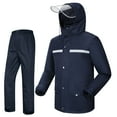 thumbnail image 1 of iCreek Rain Suit Jacket & Trouser Suit Raincoat for Men & Women Outdoor All-Sport Waterproof Breathable Anti-storm (XL,Navy Blue), 1 of 7