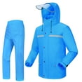 thumbnail image 1 of iCreek Rain Suit Jacket & Trouser Suit Raincoat for Men & Women Outdoor All-Sport Waterproof Breathable Anti-storm (XXXL,Bule), 1 of 7