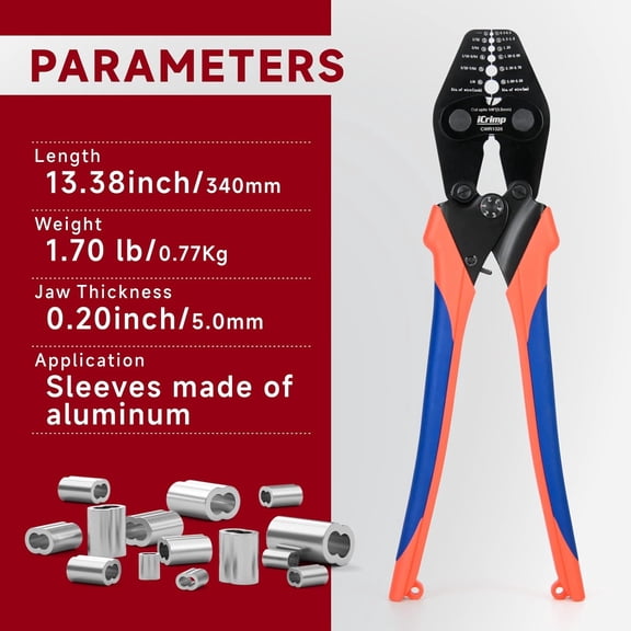 iCrimp Wire Rope Crimping Tool with Built-in Cutter for Cable Railing