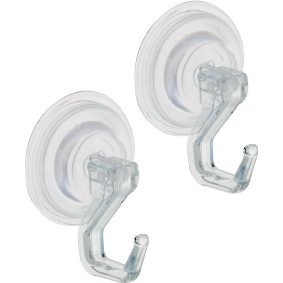 iDESIGN 16600 Suction Hook, Plastic Hook, Clear Base