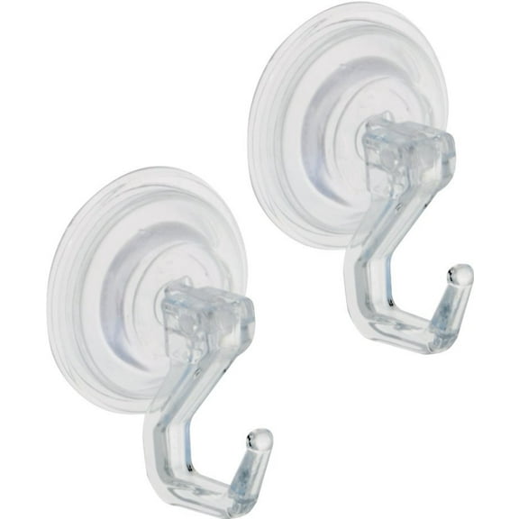 iDESIGN 16600 Suction Hook, Plastic Hook, Clear Base