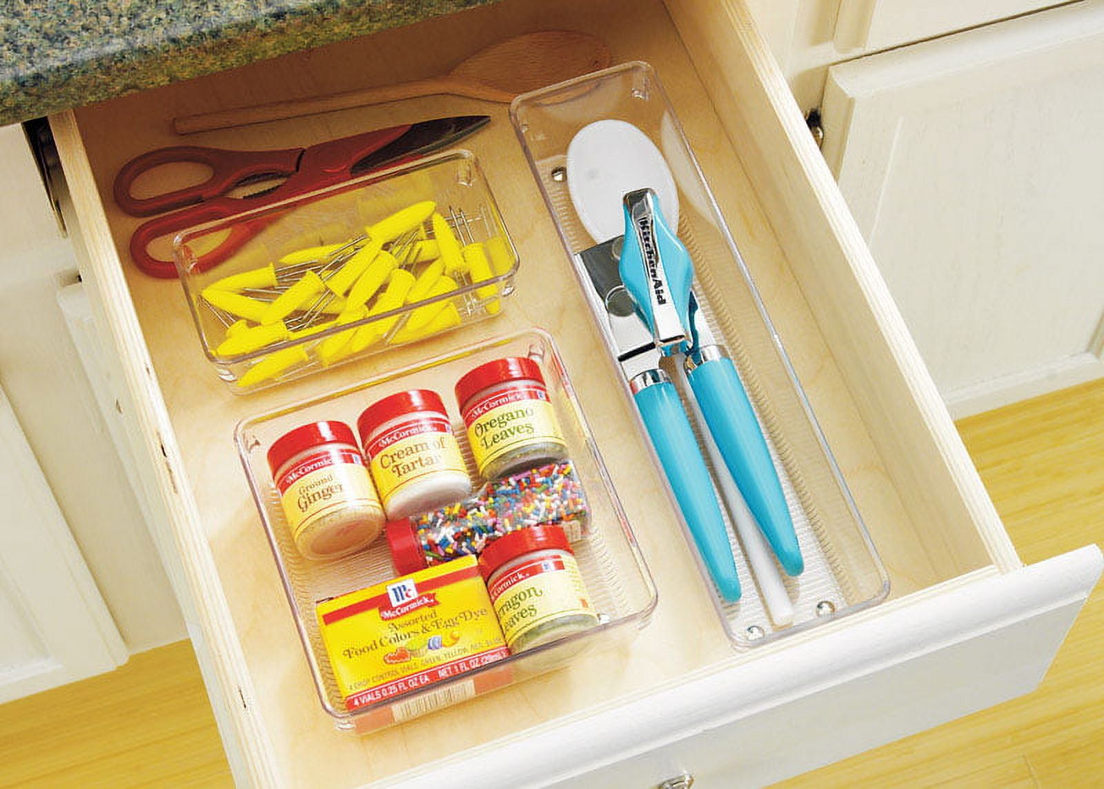 iDESIGN LINUS 52330 Drawer Organizer, Plastic, Clear, 6 in OAL, 2 in OAH, 3 in OAW