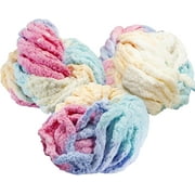 iDIY Chunky Yarn 3 Pack 24 Yards Each Skein - Rainbow Multi Color - Fluffy Chenille Yarn Perfect for DIY Crafts and Projects! - Great Christmas Stocking Stuffer Gift for Crafters