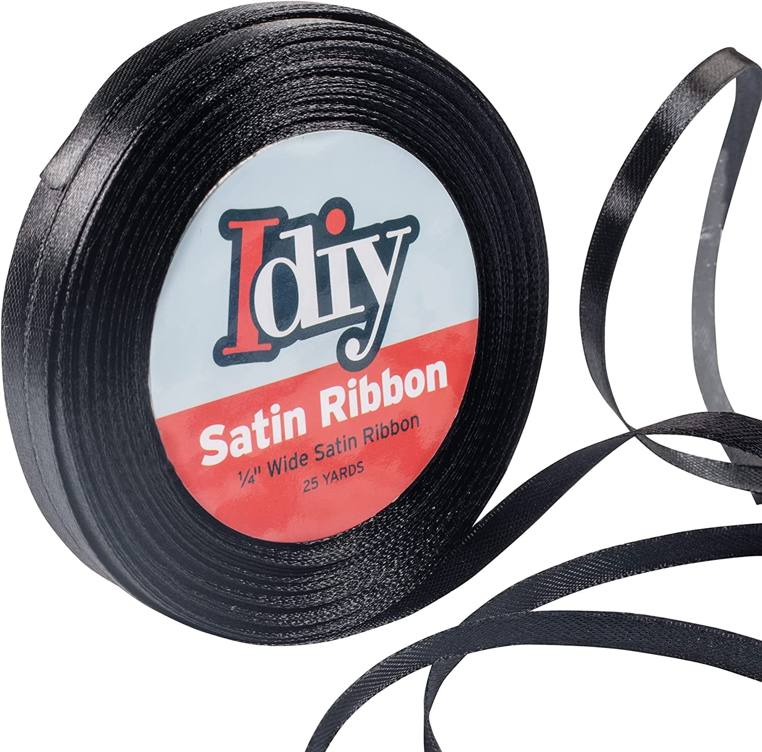 50 Yard Craft Ribbon 50 Yards Black 1/4 Inch Double Faced Satin Ribbon ...