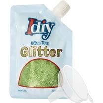 iDIY Ultra Fine Glitter (100g, 3.5 oz Pouch)w Easy-Pour Bag & Funnel-Chartreuse Green Extra Fine-Non-Toxic, DIY Arts & Crafts, School Projects, Festivals, Sparkle Decorations, Resin, Gift
