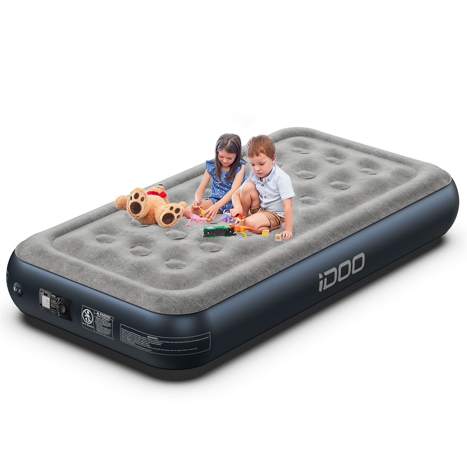 iDOO 13'' Twin Air Mattress, Inflatable Airbed with Built-in Pump, 550lb Max - image 1 of 10