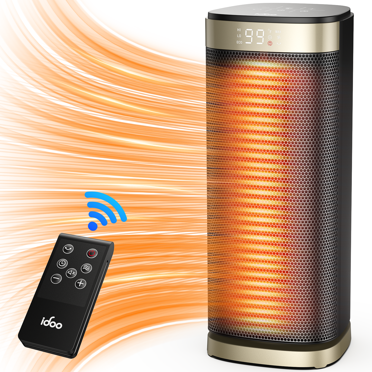 PUKOMC 1500W Ceramic Tower Heater – Portable With Remote & Thermostat