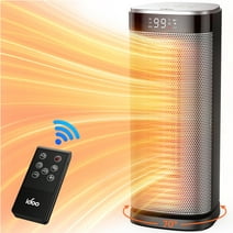 iDOO 1500W Portable Electric Ceramic Space Heaters with Adjustable Thermostat for Office Bedroom Living Room, Gray