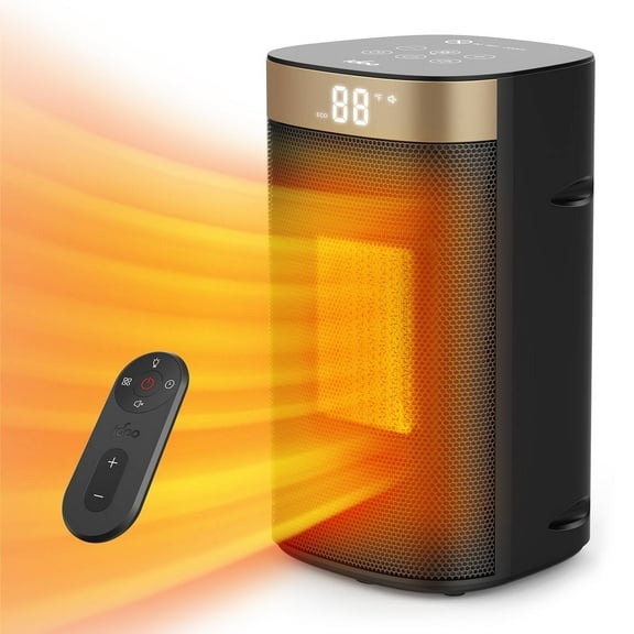 iDOO 1500W Space Heaters for Inside Use with Thermostat, Portable Electric Heater with Remote, 1-24H Timer, ECO Mode, Fast Safety PTC Ceramic Heater for Indoor Office Home Large Room