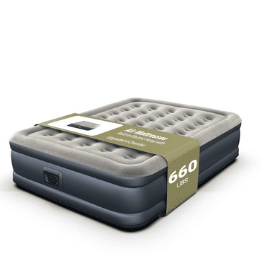 iDOO 18" Full Size Air Mattress, Inflatable Airbed with Built-in Pump, 600lb Max