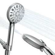 iDOO Bathroom Handheld Shower Head, 8 Spray Setting High-Pressure Hand held Showerhead with Power Wash, 5 FT Stainless Steel Hose