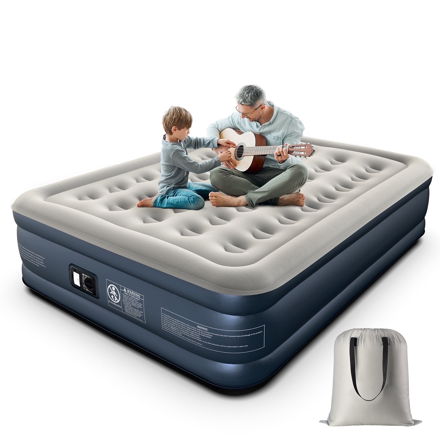 iDOO Air Mattress, Inflatable Airbed with Built-in Pump for Guest Home Camping Travel, 650lb MAX, (Queen Size 18") - Walmart.com