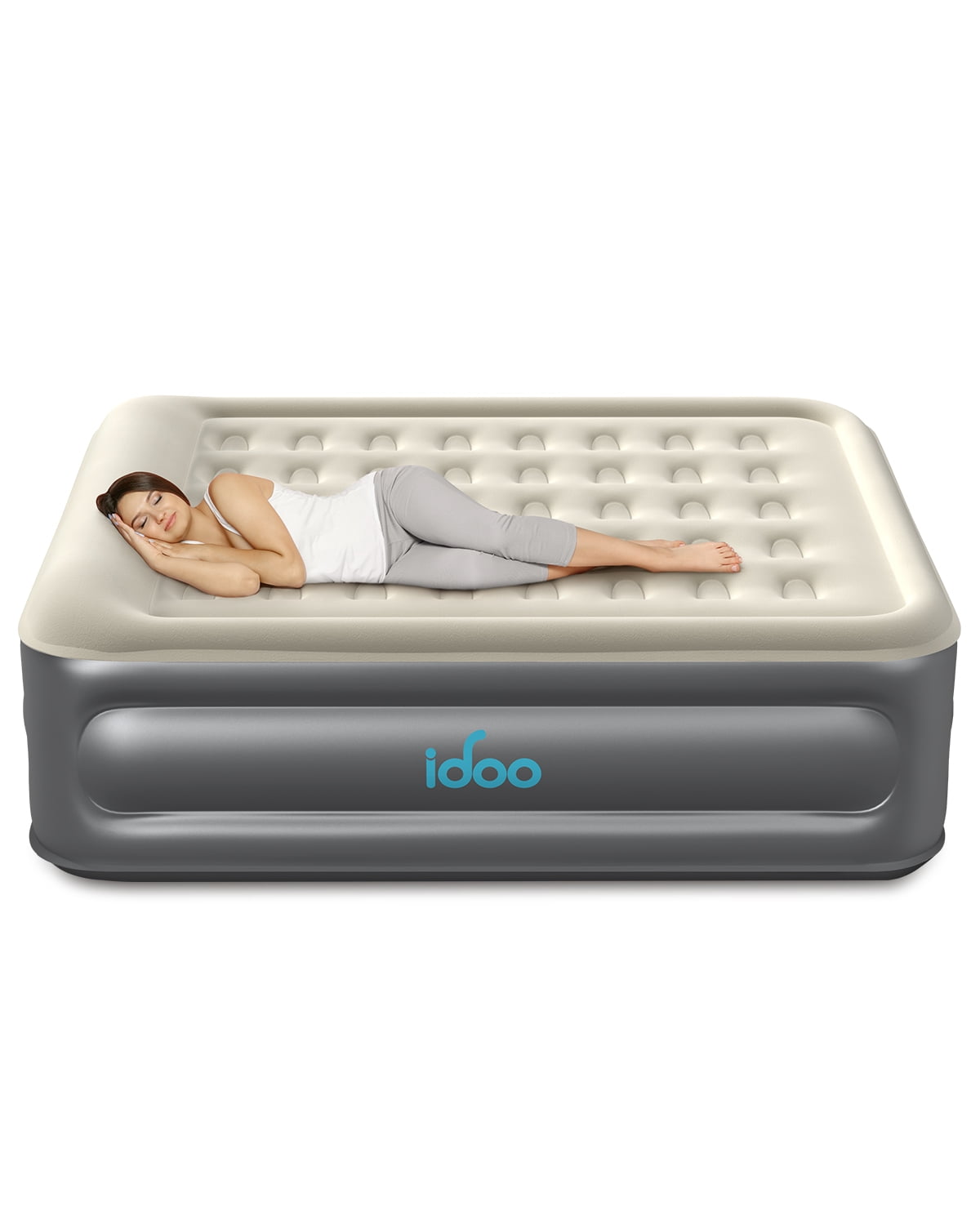 iDOO Air Mattress with Pillow Headrest, Queen Blow Up Mattress with
