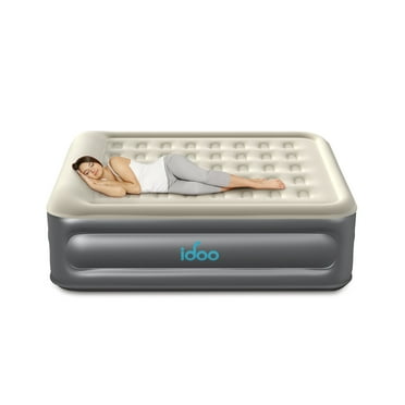 iDOO Air Mattress with Pillow Headrest, Queen Blow Up Mattress with Built-in Pump, 750lb MAX