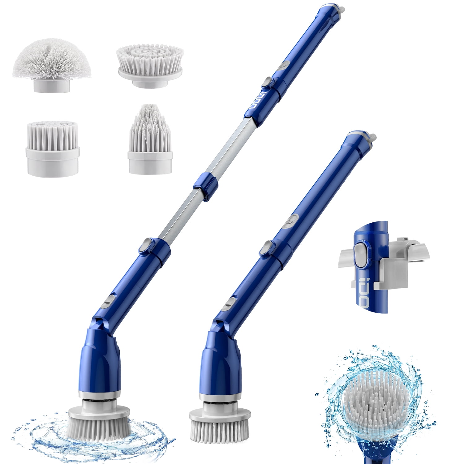 QBBQAAQTT Electric Spin Scrubber, Cordless Cleaning Brush with 8  Replaceable Drill Brush Heads and Adjustable Handle, Electric Scrubber for  Bathroom