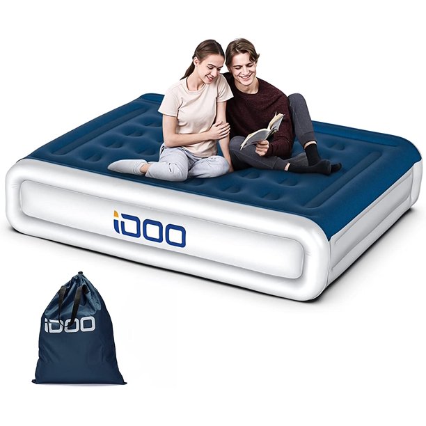 iDOO Queen Size Air Mattress, Inflatable Air Bed with BuiltIn Pump, 4
