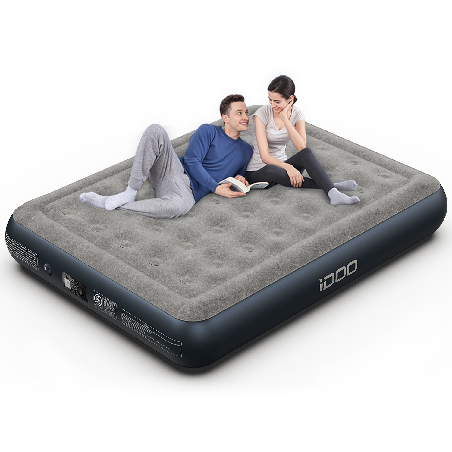 iDOO Queen Size Air Mattress, Inflatable Airbed with Built-in Pump, 650lb MAX - image 1 of 10