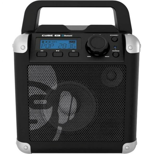 iDance Mobile Cube Portable Bluetooth Speaker with LCD Display, Black, BC1