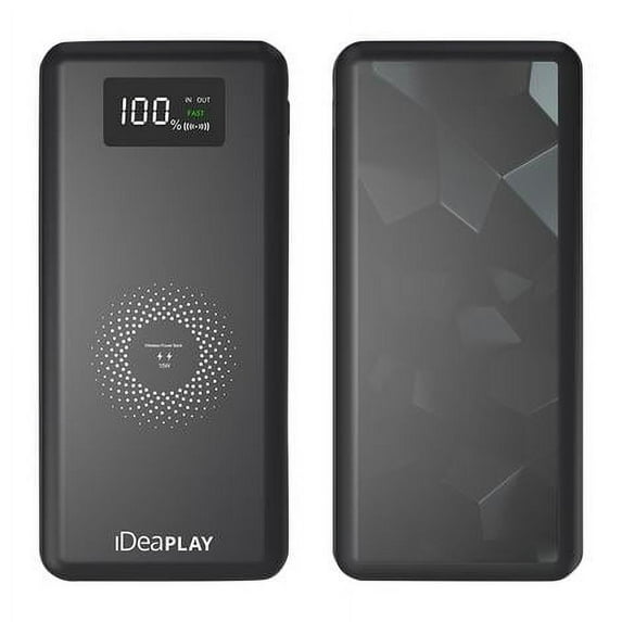iDeaPlay 10000mAh Portable Power Pack with Wireless Charging, Random Colors, USB Ports, 20W Output